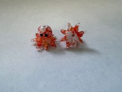 Lampwork, Glaspärlor, Bläckfisk, Coral