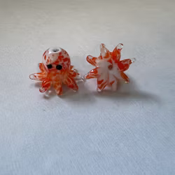 Lampwork, Glaspärlor, Bläckfisk, Coral