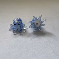 Lampwork, Glaspärlor, Bläckfisk, Royal Blue