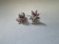 Lampwork, Glaspärlor, Bläckfisk, Rosy Brown
