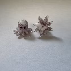 Lampwork, Glaspärlor, Bläckfisk, Rosy Brown