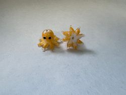 Lampwork, Glaspärlor, Bläckfisk, Orange