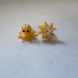 Lampwork, Glaspärlor, Bläckfisk, Orange