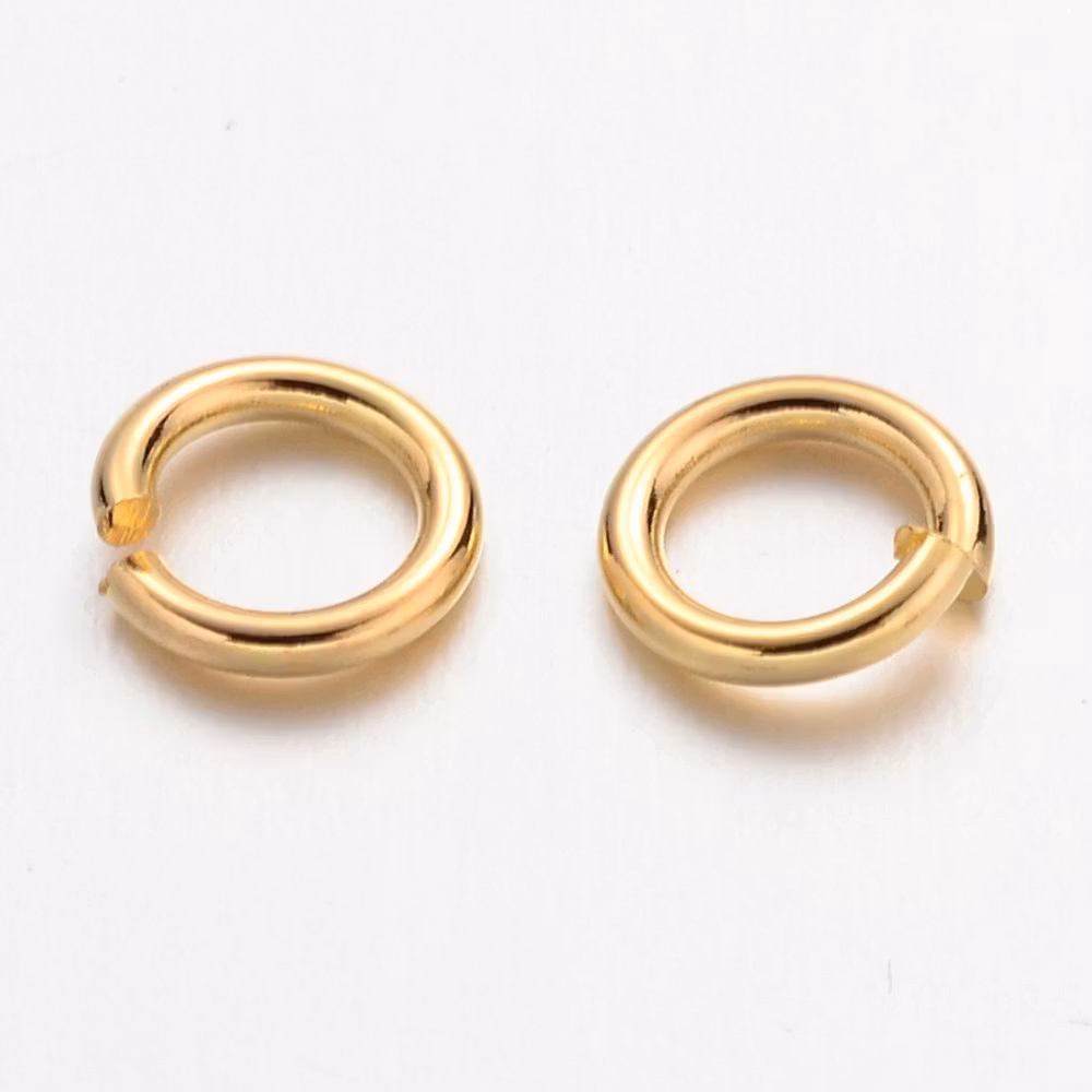 Bindringar, 6x1 mm, Guld, Mässing, 50 st