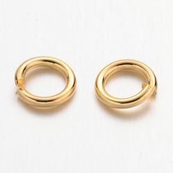 Bindringar, 6x1 mm, Guld, Mässing, 50 st