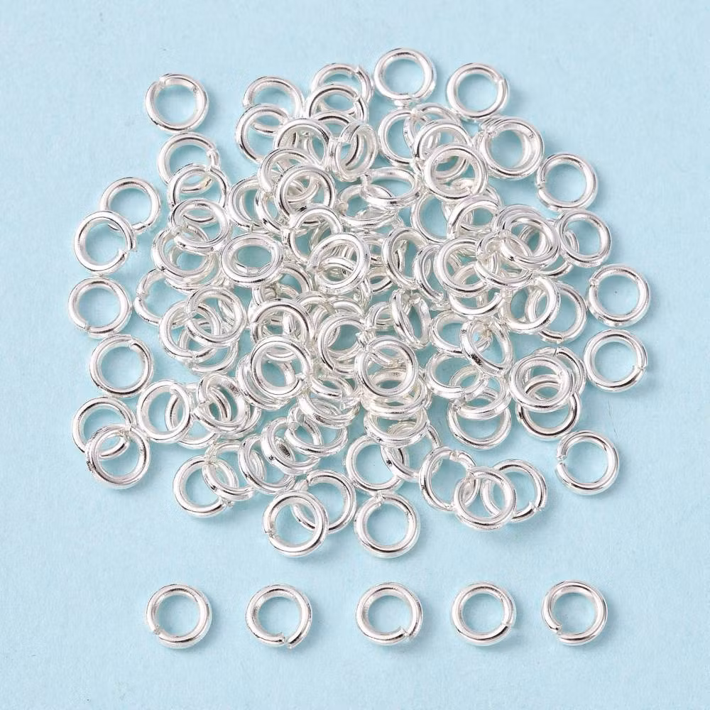 Bindringar, 5x1 mm, Silver, Mässing, 50 st