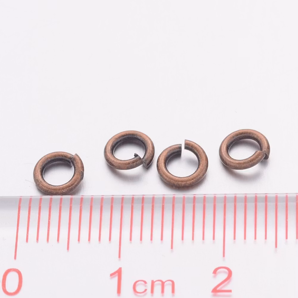 Bindringar, 5x1 mm, Red Copper, Mässing, 50 st