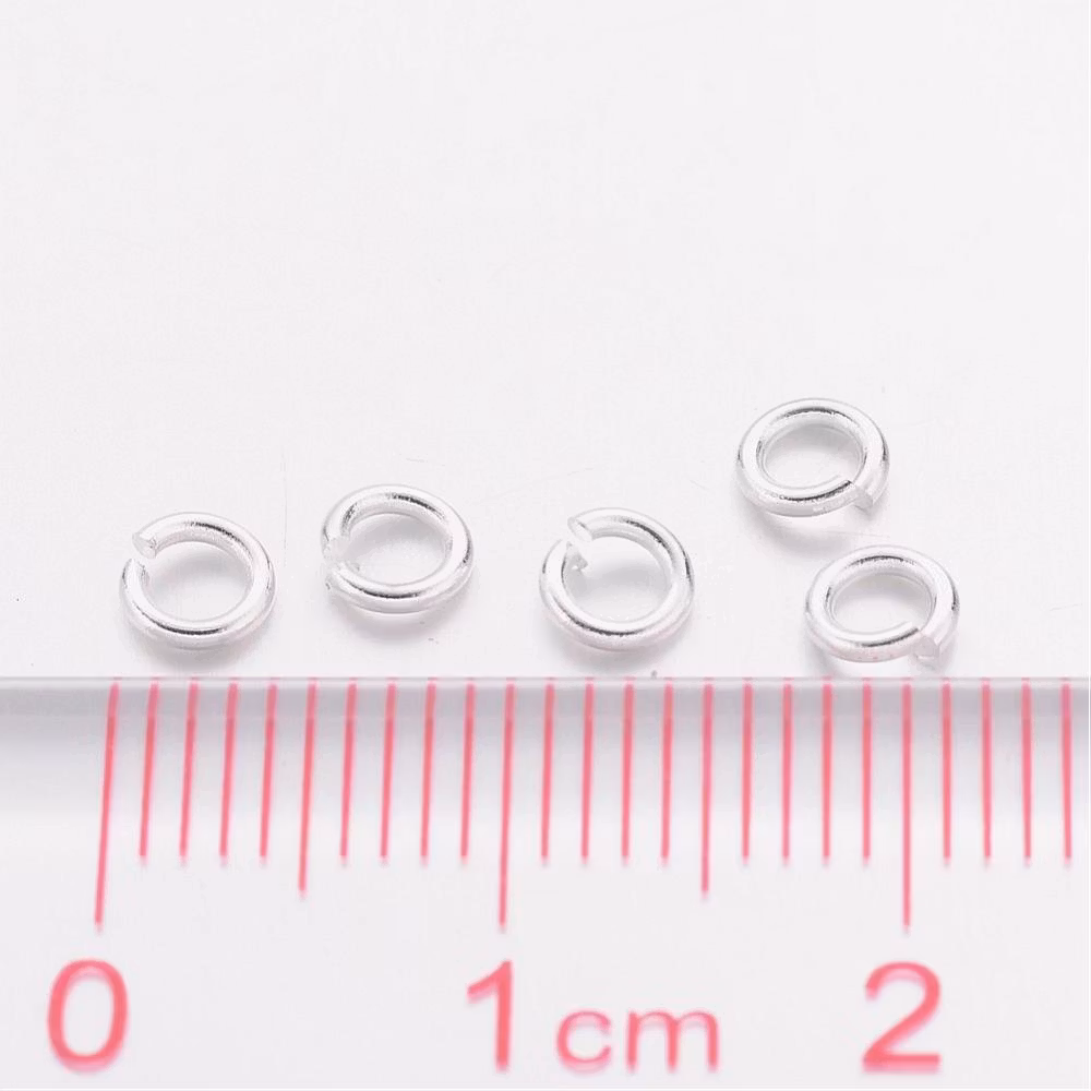 Bindringar, 4x0,8 mm, Silver, Mässing, 50 st