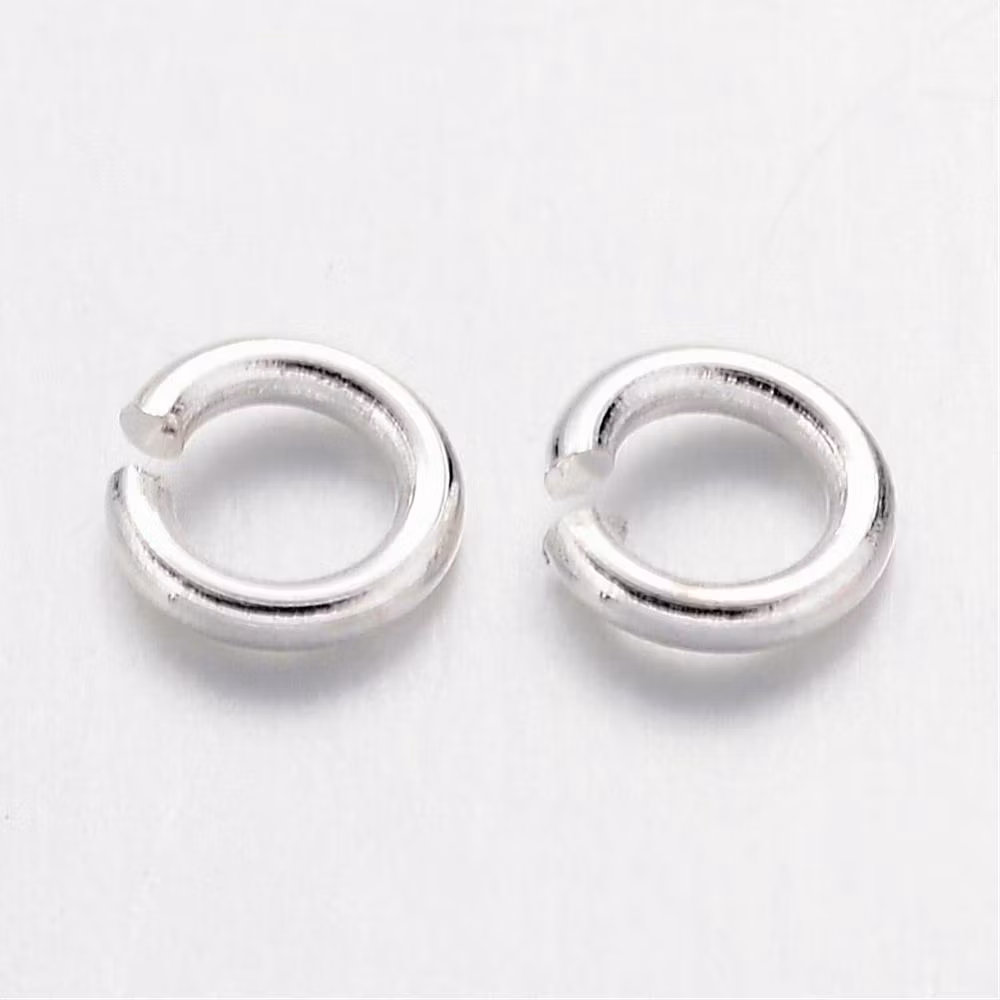 Bindringar, 4x0,8 mm, Silver, Mässing, 50 st