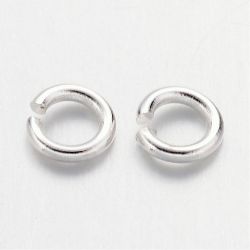 Bindringar, 4x0,8 mm, Silver, Mässing, 50 st