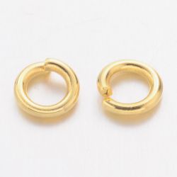 Bindringar, 4x0,8 mm, Guld, Mässing, 50 st