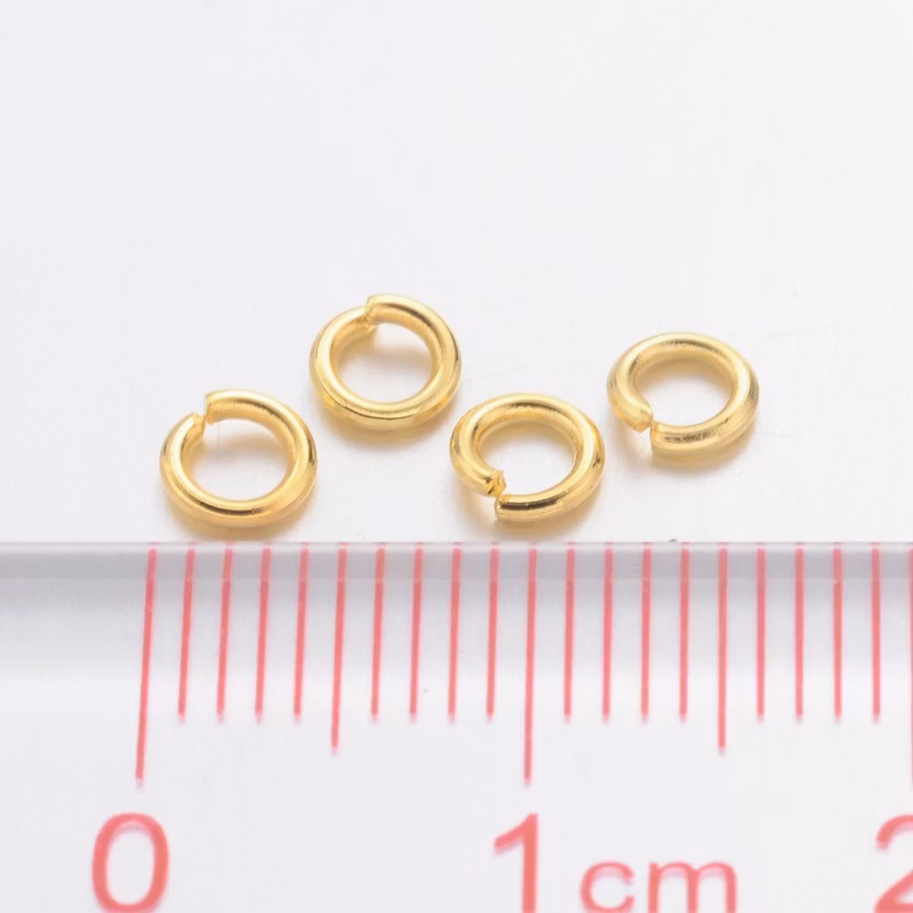 Bindringar, 4x0,8 mm, Guld, Mässing, 50 st