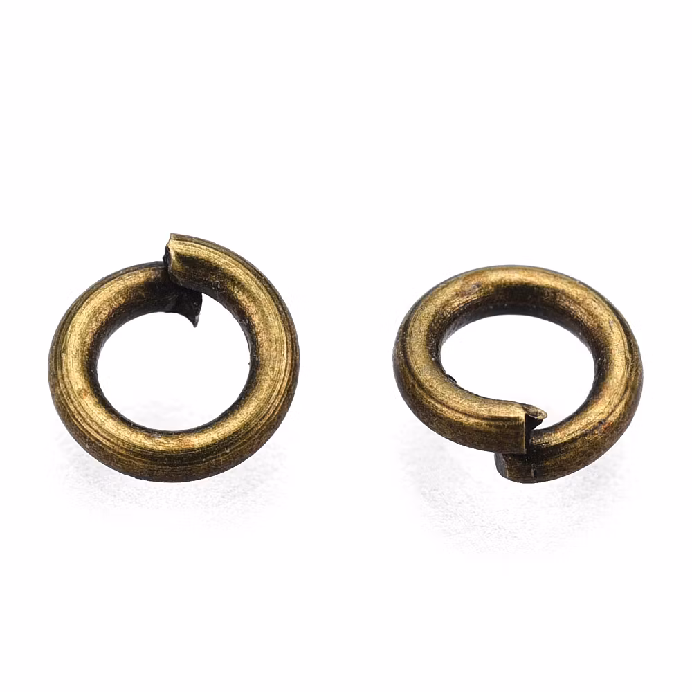 Bindringar, 4x0,8 mm, Antique Bronze, Mässing, 50 st