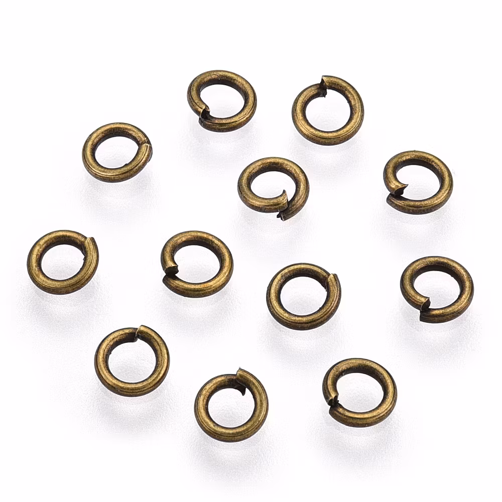 Bindringar, 4x0,8 mm, Antique Bronze, Mässing, 50 st