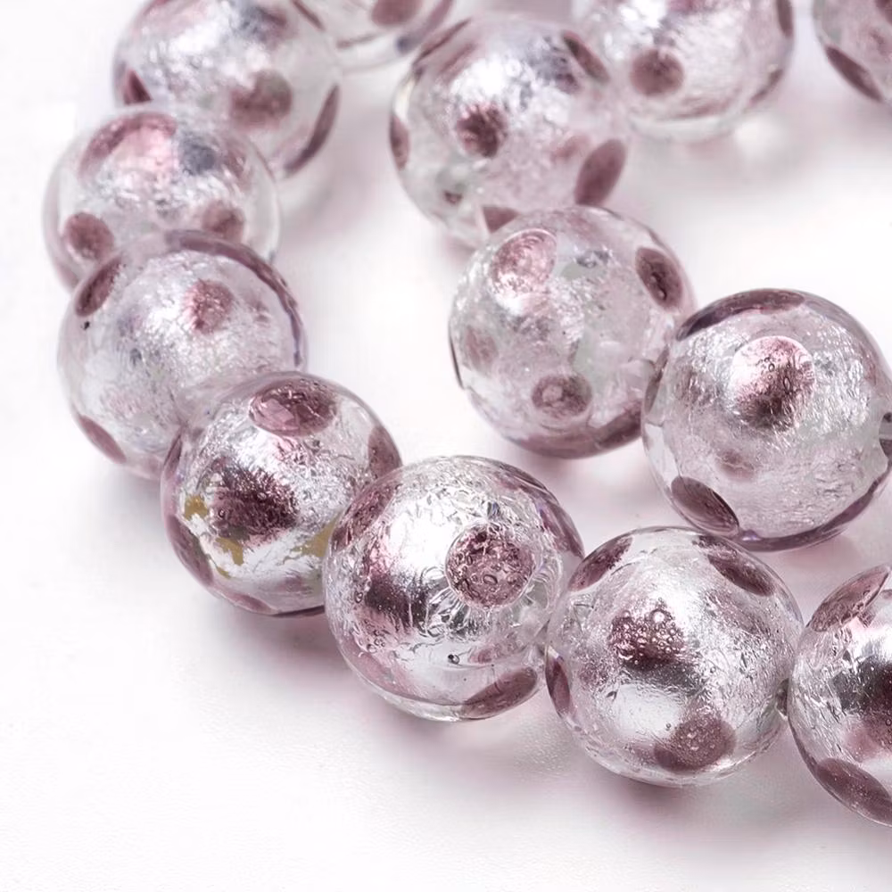 Lampwork, Glaspärlor, 12mm, 1st, Rosy Brown