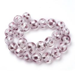Lampwork, Glaspärlor, 12mm, 1st, Rosy Brown