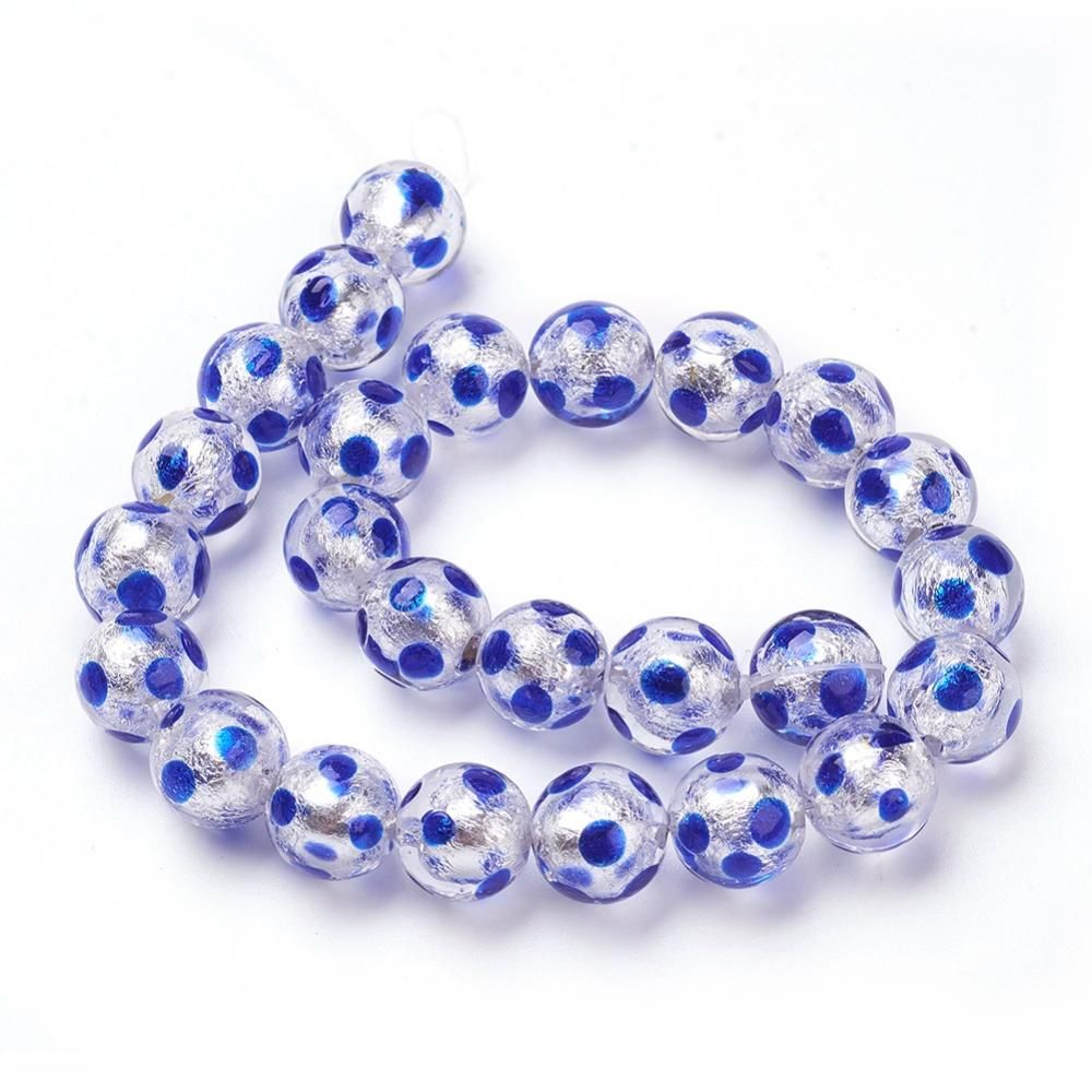 Lampwork, Glaspärlor, 12mm, 1st, Blue