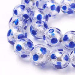 Lampwork, Glaspärlor, 12mm, 1st, Blue