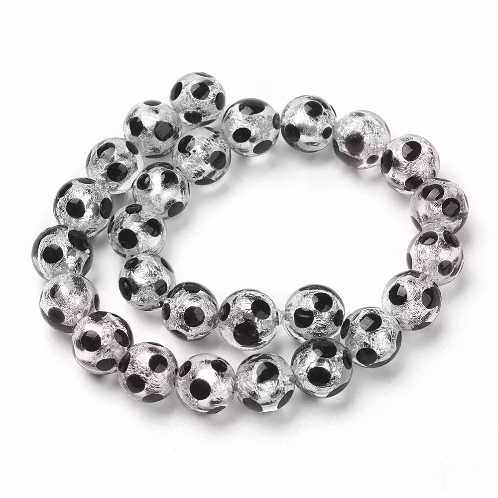 Lampwork, Glaspärlor, 12mm, 1st, Black
