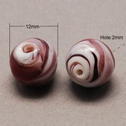 Lampwork, Glaspärlor, 10st, 12mm, Rusy Brown