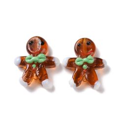 Lampwork, Glaspärlor, Pepparkaka, 1st, Sienne