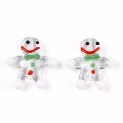 Lampwork, Glaspärlor, Pepparkaka, 1st, Clear