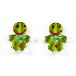 Lampwork, Glaspärlor, Pepparkaka, 1st, Olive Drab
