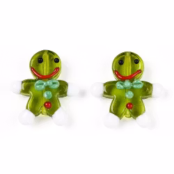 Lampwork, Glaspärlor, Pepparkaka, 1st, Olive Drab