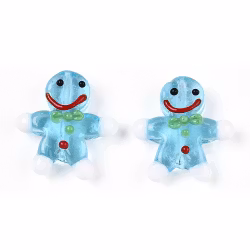Lampwork, Glaspärlor, Pepparkaka, 1st, Light Sky Blue