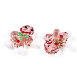 Lampwork, Glaspärlor, Pepparkaka, 1st, Salmon