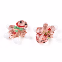 Lampwork, Glaspärlor, Pepparkaka, 1st, Salmon