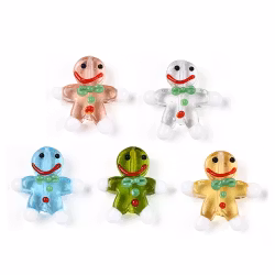 Lampwork, Glaspärlor, Pepparkaka, 10st, Olika färger