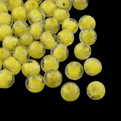 Lampwork, Glaspärlor, Lyser i mörker, Yellow