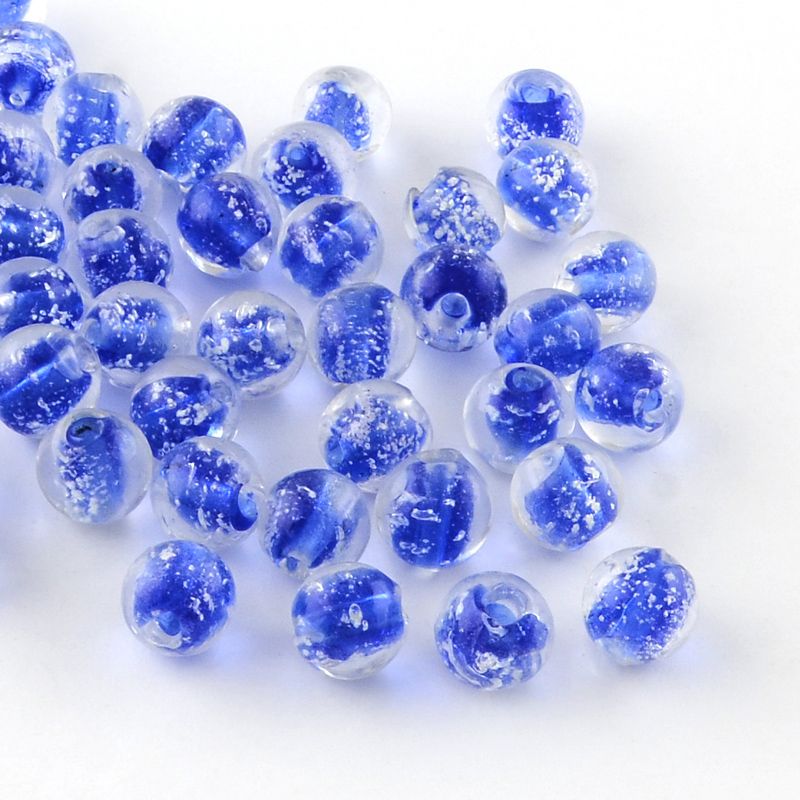 Lampwork, Glaspärlor, Lyser i mörker, Blue