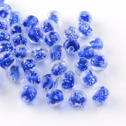 Lampwork, Glaspärlor, Lyser i mörker, Blue