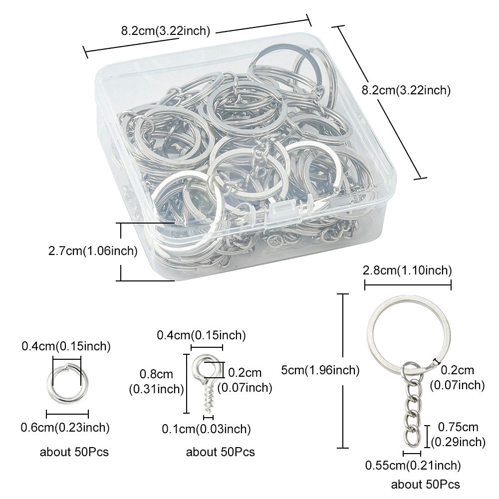Nyckelrings kit, 50mm, 150 delar