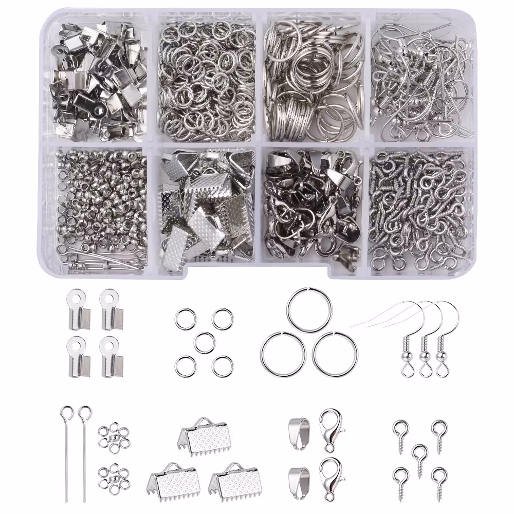 Smyckesdels-kit, 10 olika delar ,Platina