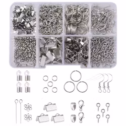 Smyckesdels-kit, 10 olika delar ,Platina
