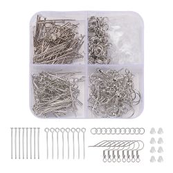 Litet örhänges-kit, 5 olika delar, Platina