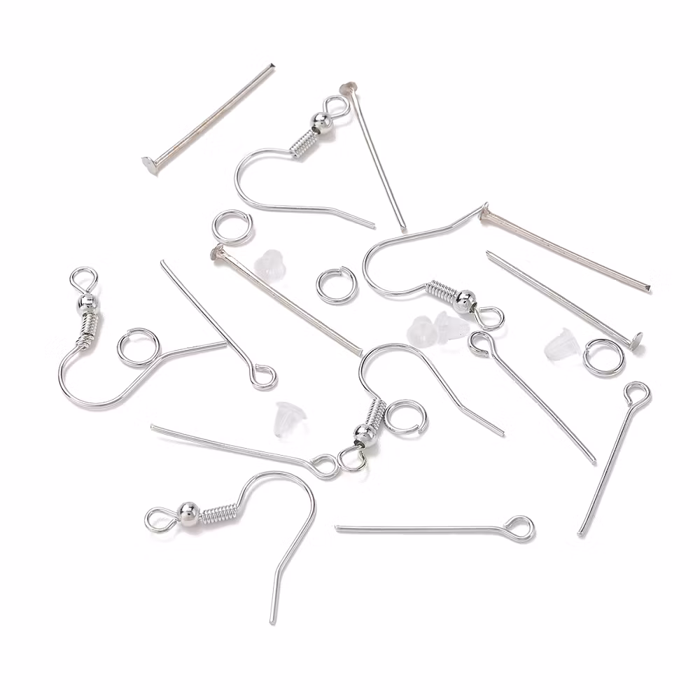 Litet örhänges-kit, 5 olika delar, Platina