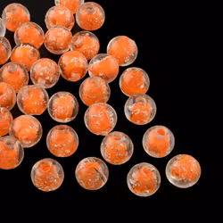 Lampwork, Glaspärlor, Lyser i mörker, Dark Orange