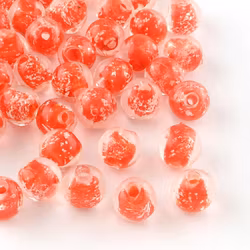 Lampwork, Glaspärlor, Lyser i mörker, Red