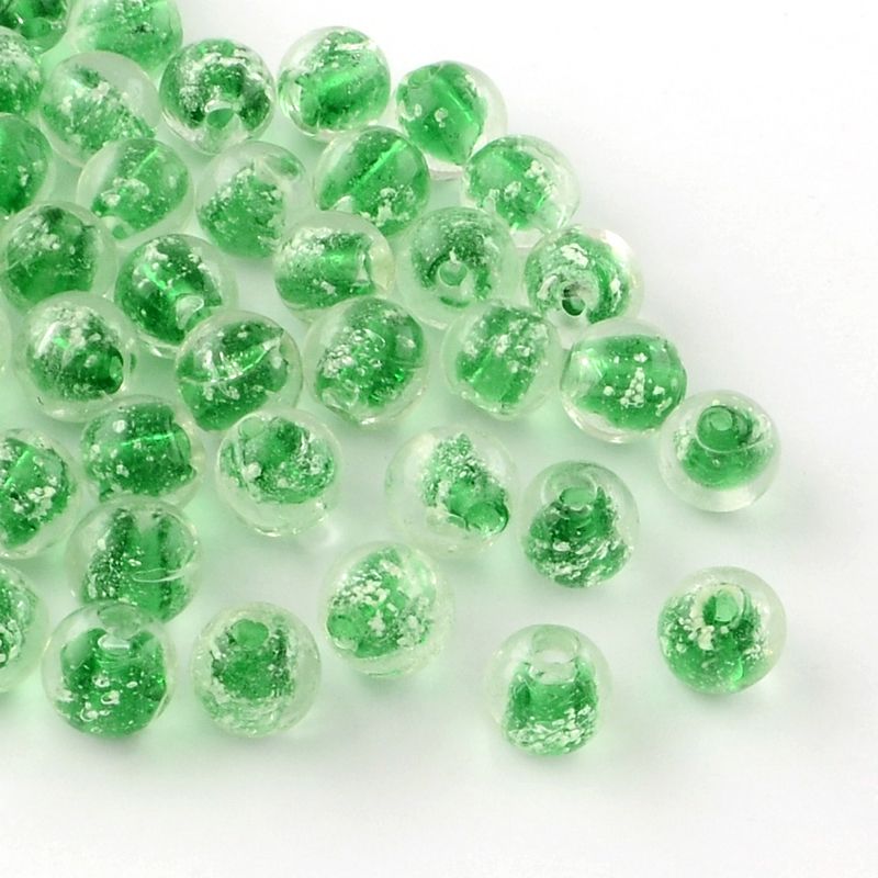 Lampwork, Glaspärlor, Lyser i mörker, Green