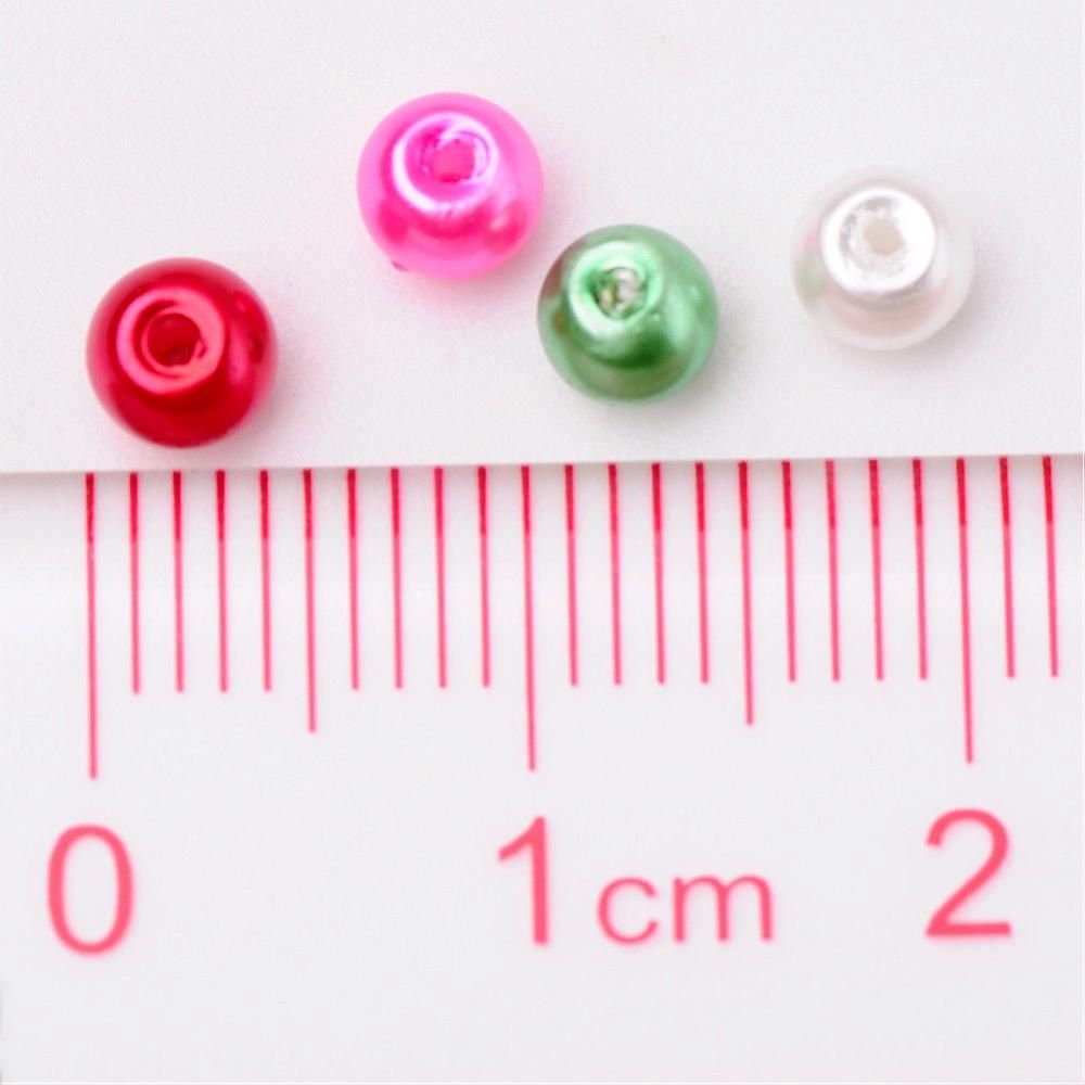 Glaspärlor, 4mm, 400st, Christmas Mix