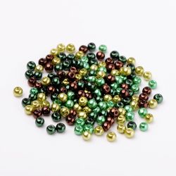 Glaspärlor, 4mm, 400st, Choc-Mint Mix