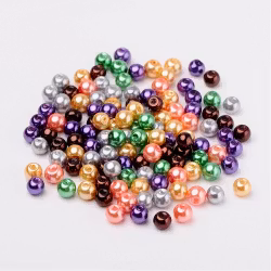 Glaspärlor, 6mm, 200st, Halloween Mix