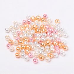 Glaspärlor, 6mm, 200st, Barely Pink Mix