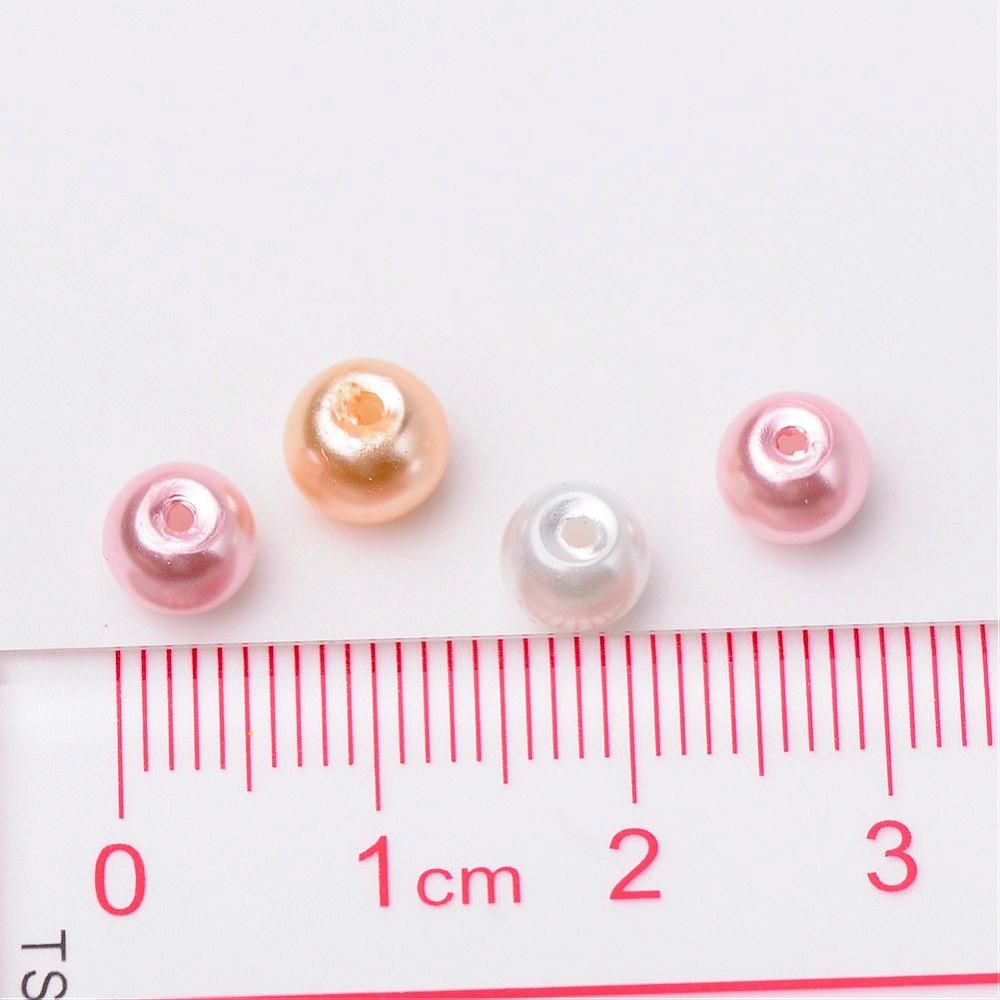 Glaspärlor, 6mm, 200st, Barely Pink Mix