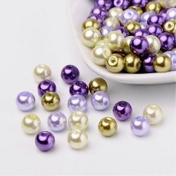 Glaspärlor, 8mm, 100st, Lavender Garden Mix