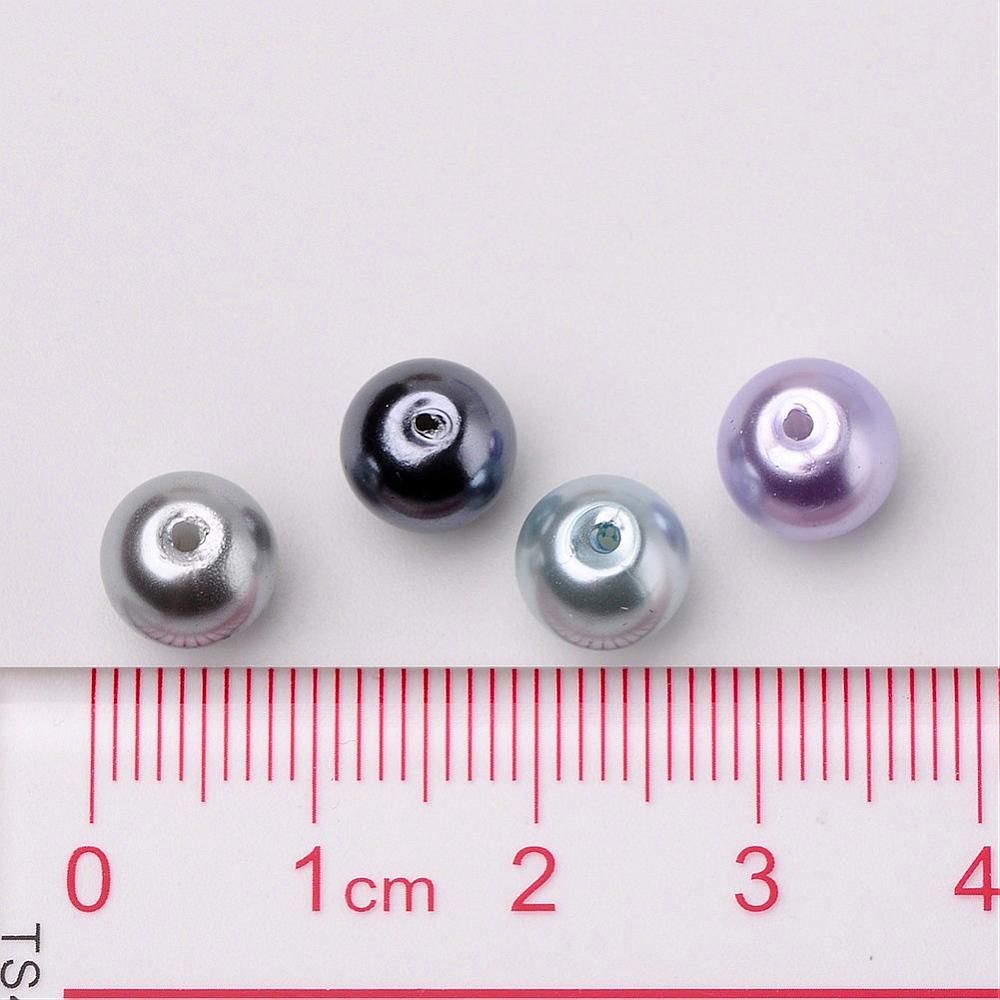Glaspärlor, 8mm, 100st, Silver-Grey Mix